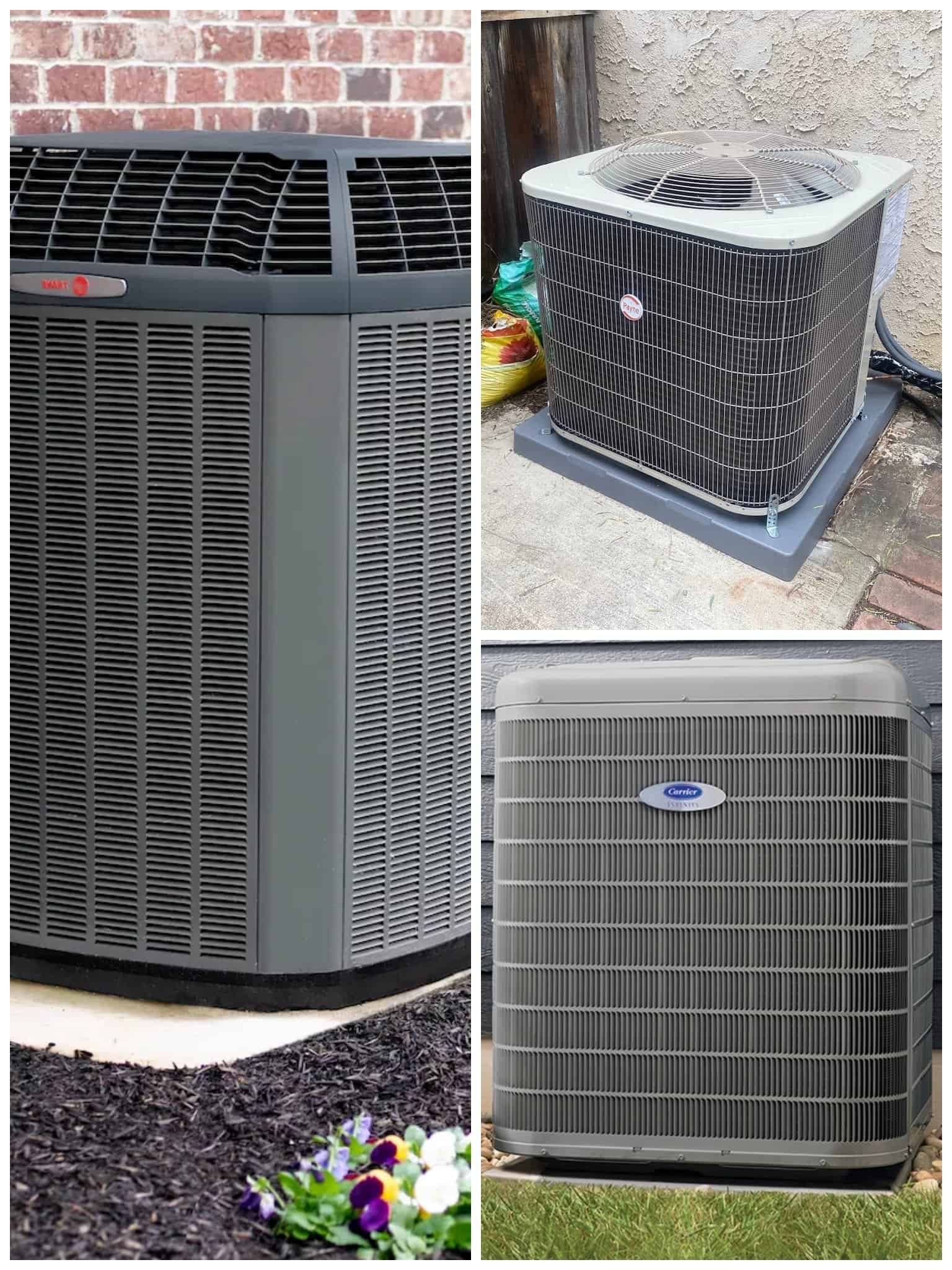 Air conditioning units outside a house for cooling and climate control.