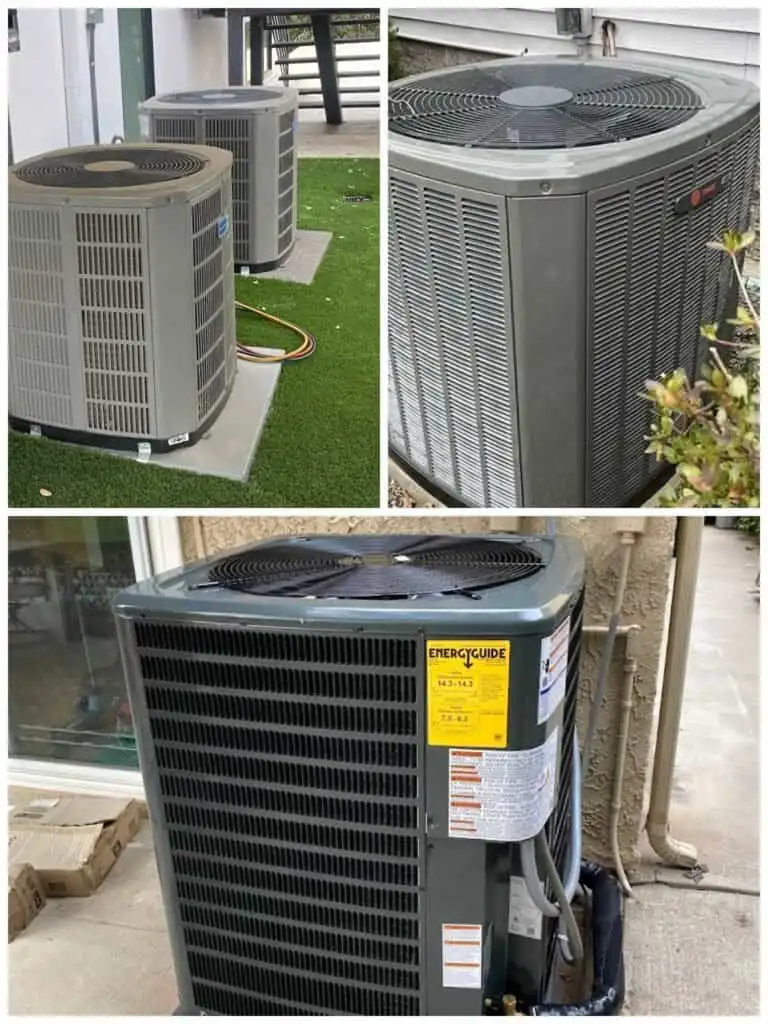 Three different HVAC units installed outdoors in Malibu.