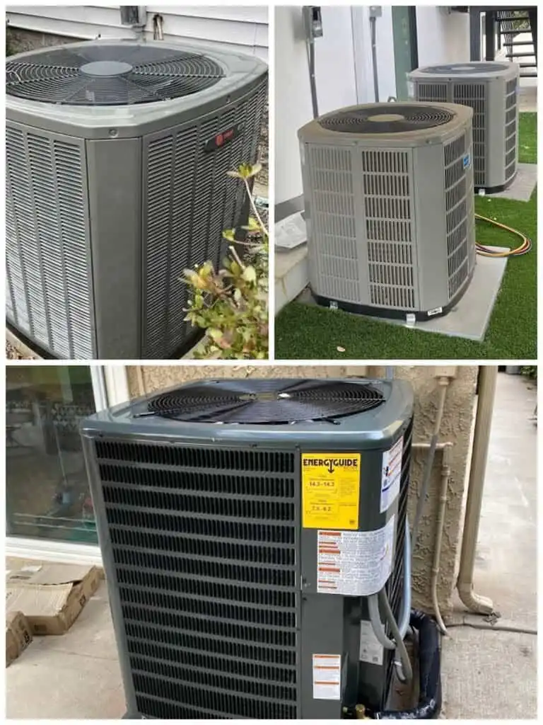 Three different HVAC units installed outdoors in Santa Paula.
