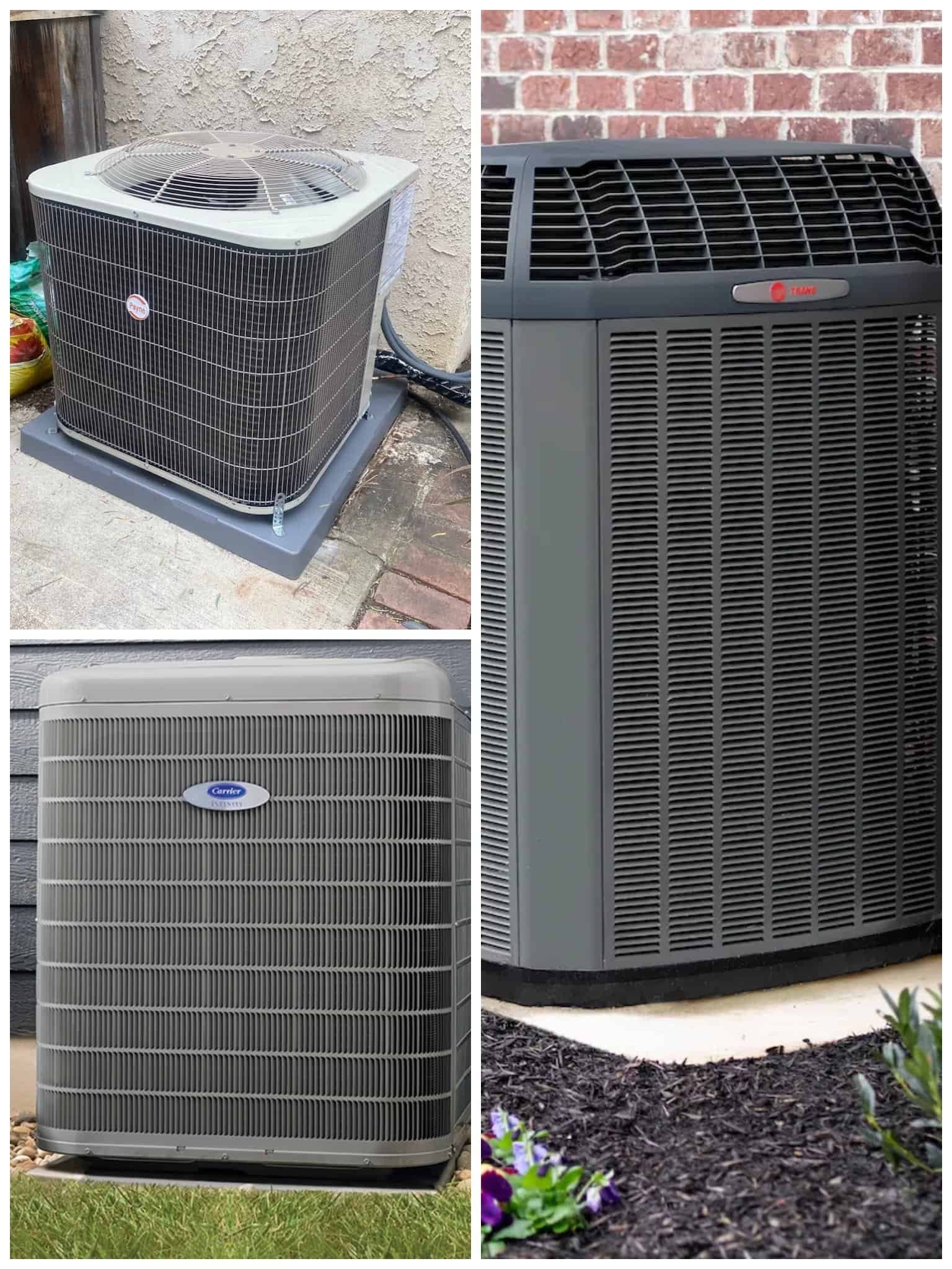 Three different HVAC units installed outdoors in Santa Clarita.