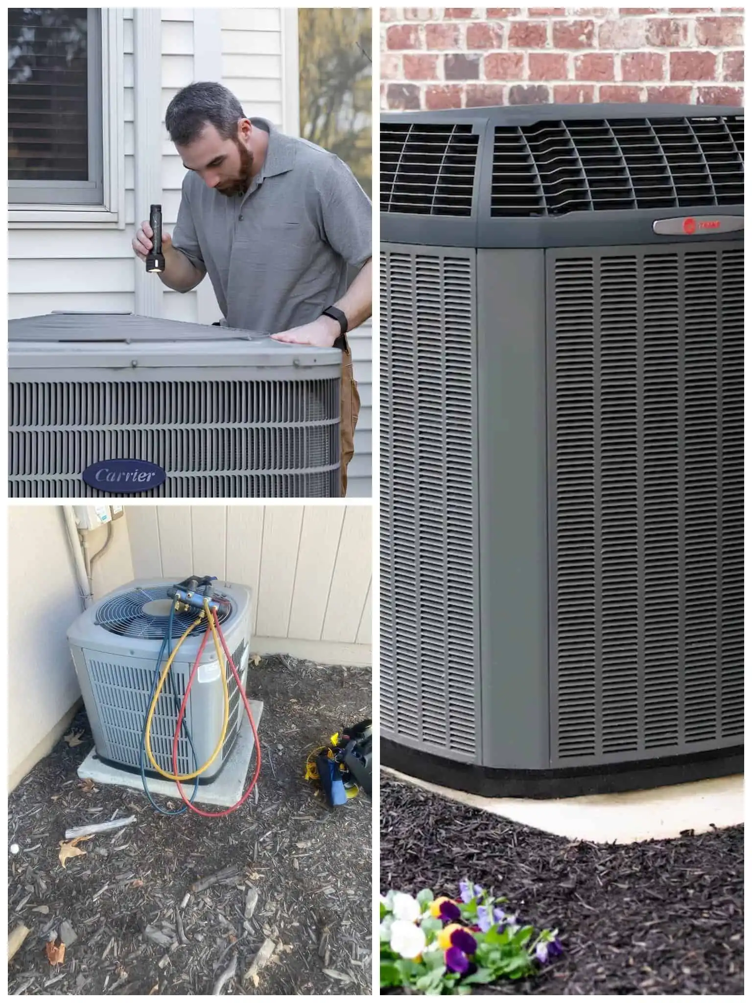 Technician inspecting and repairing HVAC units in Santa Clarita.