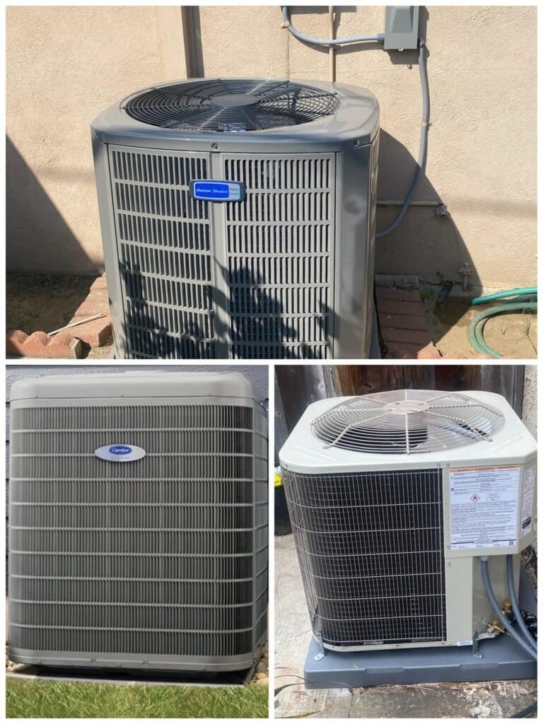 HVAC air conditioning units installed outdoors on a building exterior.