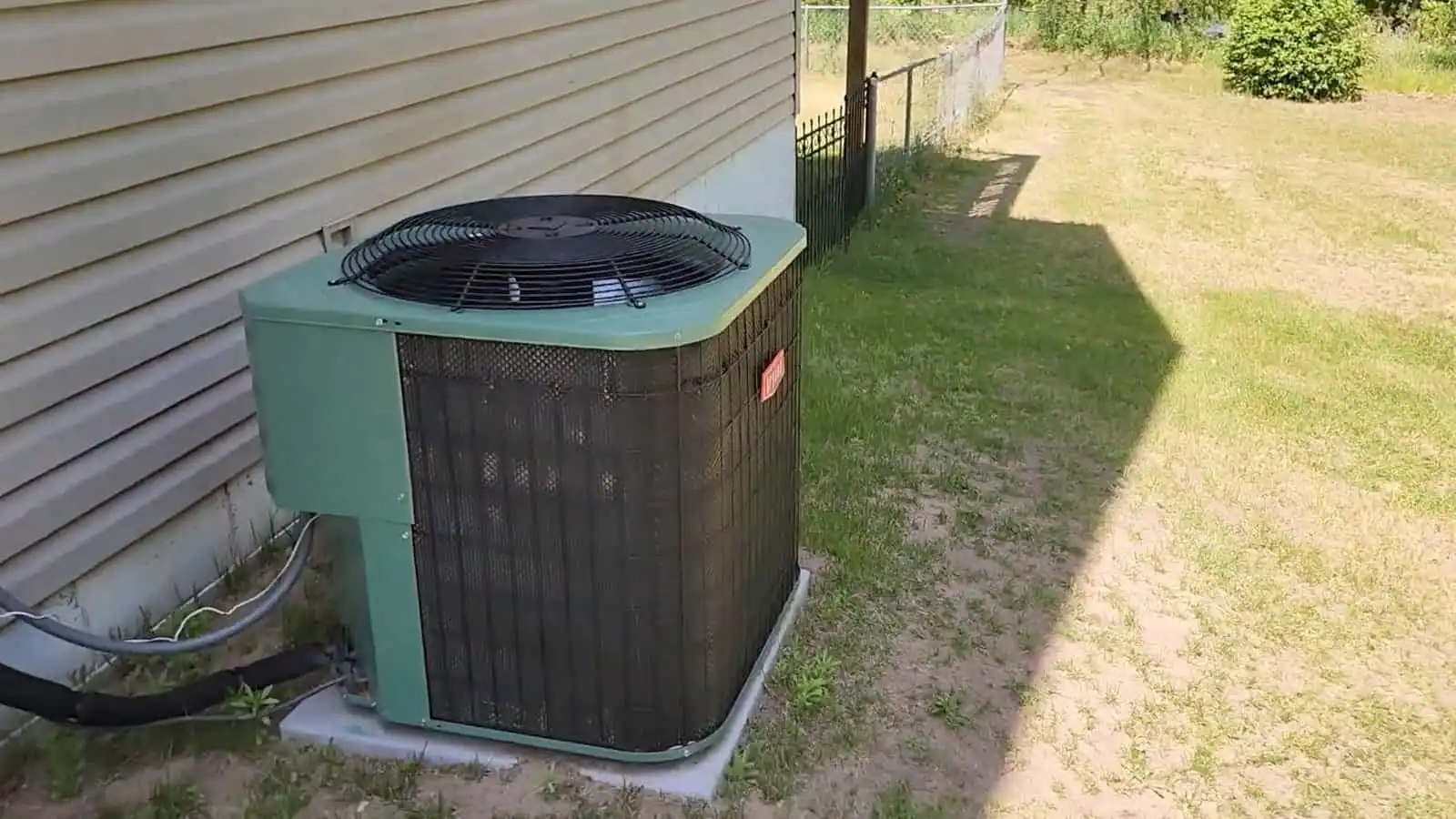 Outdoor air conditioning unit installed outside a house in Los Angeles.