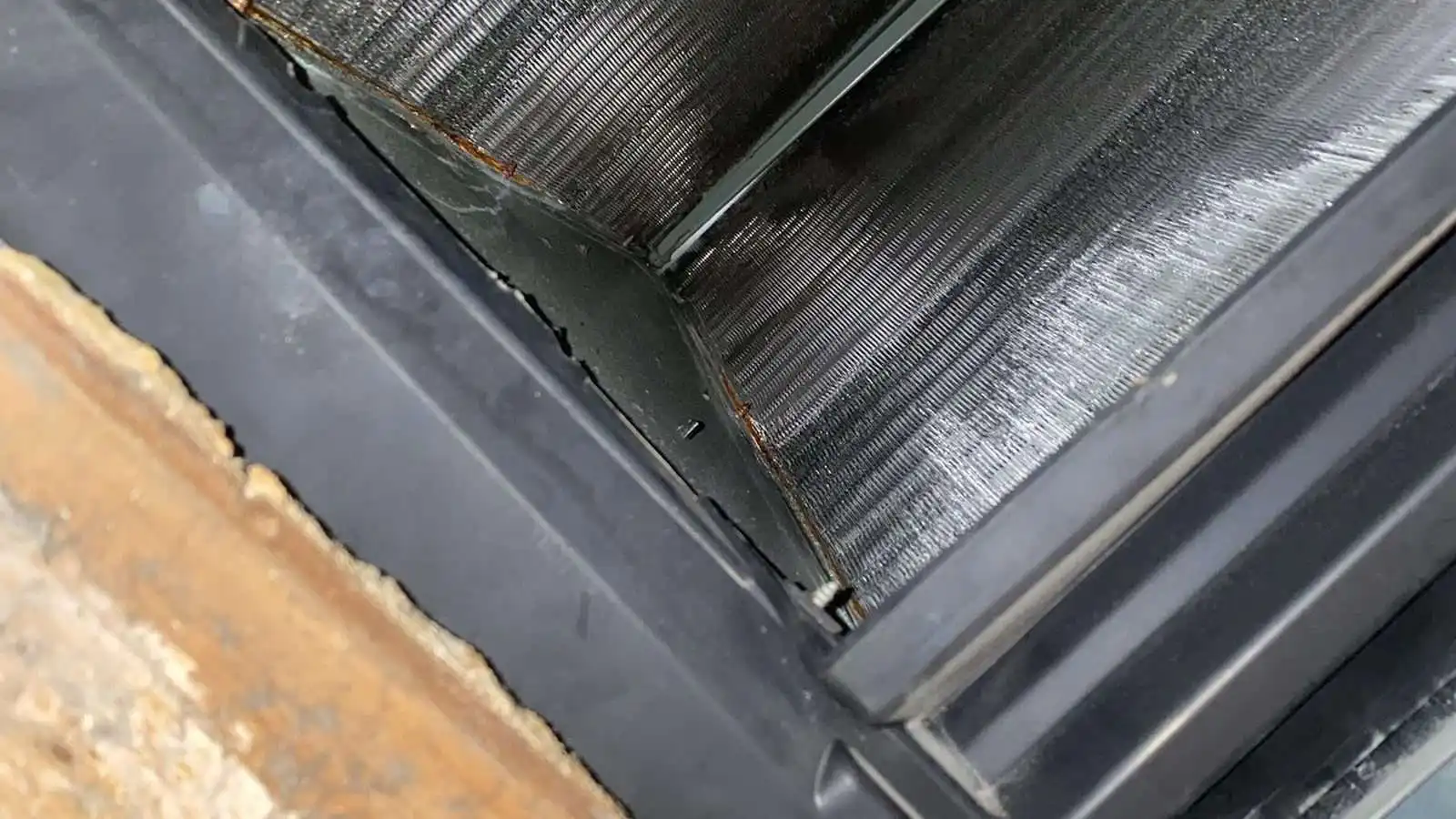 Dirty leaking return ductwork reducing airflow in a Los Angeles area home