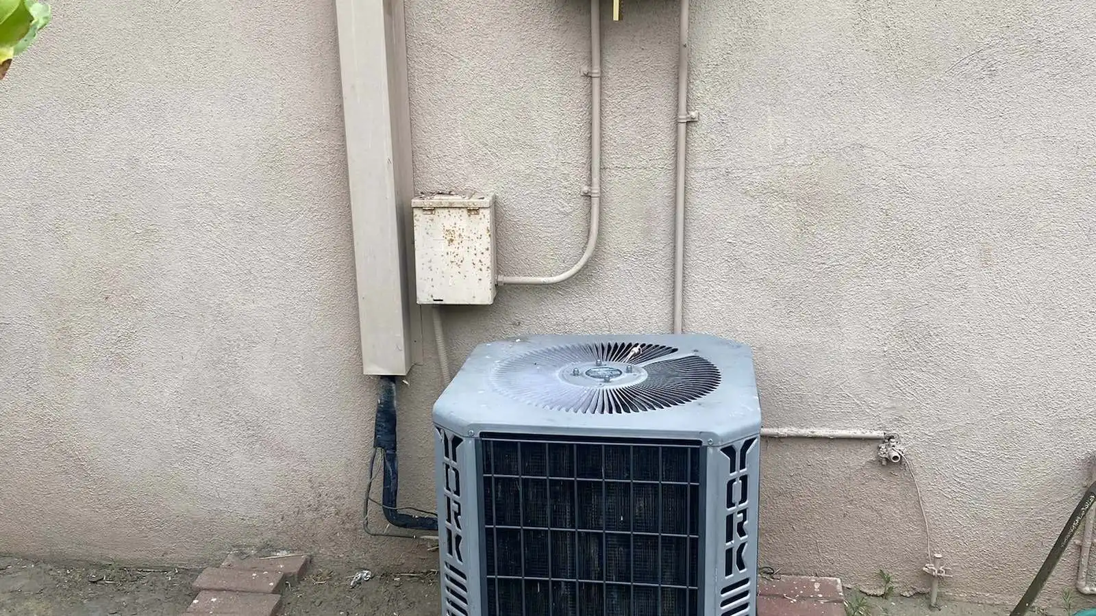 A newly installed outdoor unit running after a heat pump repair